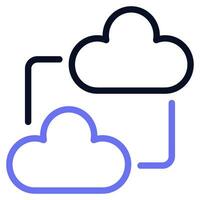 Hybrid Cloud Icon vector