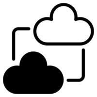 Hybrid Cloud Icon vector