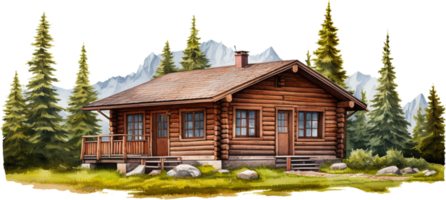 Cabin png with AI generated.