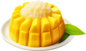 mango pegajoso arroz png con ai generado.