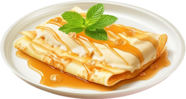 Sweet thai crepe png with AI generated.