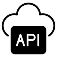 icono de api en la nube vector