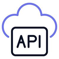 icono de api en la nube vector