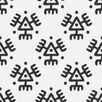 Ethnic seamless pattern. Vector tribal background. Black and white style. Ethnic flowers and geometric frames. Design for fabric, wallpaper, border, wrapping paper
