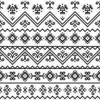 Ethnic seamless pattern. Vector tribal background. Black and white style. Ethnic flowers and geometric frames. Design for fabric, wallpaper, border, wrapping paper.