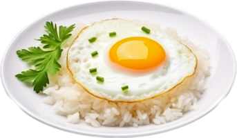 Fried egg with rice png with AI generated.