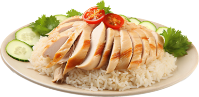 Hainanese chicken png with AI generated.