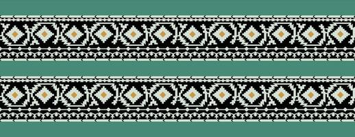 Jamdani sari border pattern design. Vector seamless fabric pattern design.