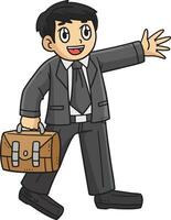 Office Worker Cartoon Colored Clipart Illustration vector