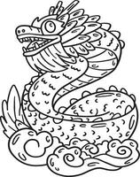 Year of the Dragon Dragon Statue Isolated Coloring vector