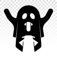 de miedo fantasma o fantasma pega fuera lengua plano icono para aplicaciones y sitios web vector