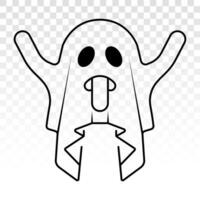 de miedo fantasma o fantasma pega fuera lengua plano icono para aplicaciones y sitios web vector