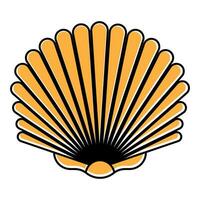 Seashells or shellfish flat colours icon for apps and websites vector