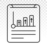 Financial report or income statement line art icon for apps and websites vector