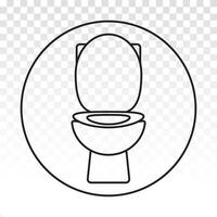 Closet toilet seat line art icon for apps and websites vector