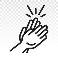 audience clap or applause or clapping hands line art icon for apps or website vector