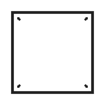 square geometric shapes 4 sides or 4 corners - line art vector icon for apps or websites