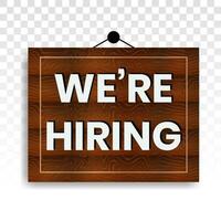 We're hiring or we are now recruiting sign flat icon for apps and websites vector