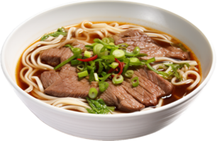 carne de vaca fideos sopa png con ai generado.