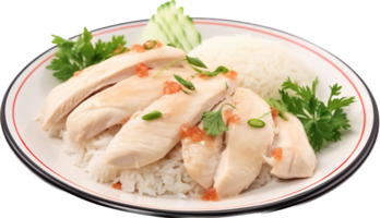 Hainanese chicken png with AI generated.