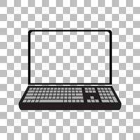 Laptop with a blank screen and isolated on a white background. mock-up template design, vector illustration elements.