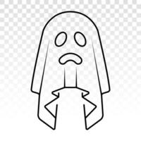 Sad ghost or phantom apparition - line art vector icon for apps and websites