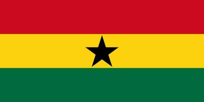 The national flag of the Republic of Ghana is isolated in official colors. vector