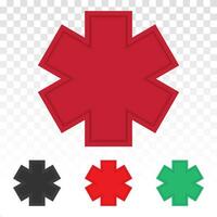 Star of life medical id or identification - flat icon for apps and websites vector