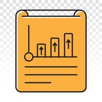 Financial report or income statement flat colours icon for apps and websites vector