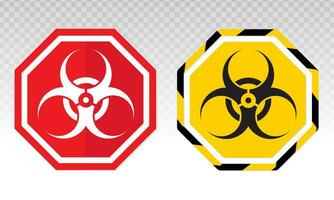 Biohazard or biological hazard warning sign or symbol flat vector icon for apps and websites