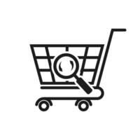 Search icon with a white background, perfect for shopping product search icons. vector