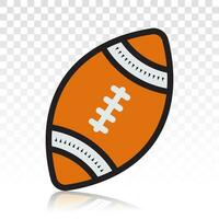 American football ball or Gridiron football vector flat icon on a transparent background