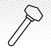 Blacksmith hammer line art icon for apps or website vector