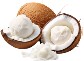 noix de coco la glace crème png avec ai généré.