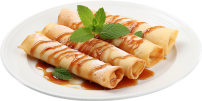 Sweet thai crepe png with AI generated.