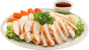 Hainanese chicken png with AI generated.