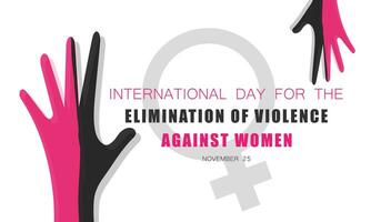 internacional día para el eliminación de violencia en contra mujer. fondo, bandera, tarjeta, póster, modelo. vector ilustración.