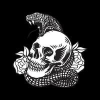 Skull and snake vector