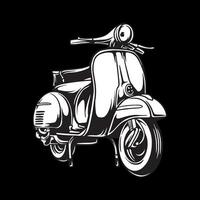 Scooter art black and white vector