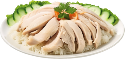 Hainanese chicken png with AI generated.