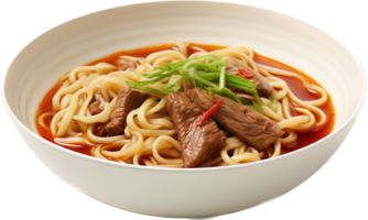 Beef noodle soup png with AI generated.