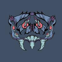 Abstract crab monster with lots of red eyes and big teeth vector