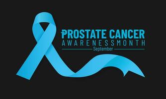 Men health prostate cancer. Banner with Prostate Cancer Awareness Realistic Light-Blue Ribbon. Template for Info-graphics design vector