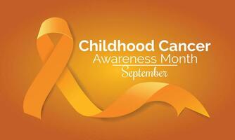 septiembre es infancia cáncer conciencia mes antecedentes modelo. bandera, cartel, tarjeta, y póster diseño vector. vector