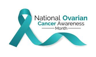 Ovarian Cancer awareness month is observed every year in September. banner design template Vector white background.