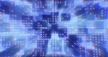 Abstract blue futuristic hi-tech energy particles dots and squares magical bright glowing background photo