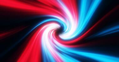 Abstract blue red swirl twisted abstract tunnel from lines background photo