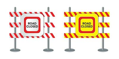 Closed road sign for barrier Construction marking vector
