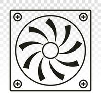 PC fan or computer fan line art icons for apps or website vector