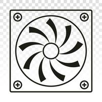 PC fan or computer fan line art icons for apps or website vector